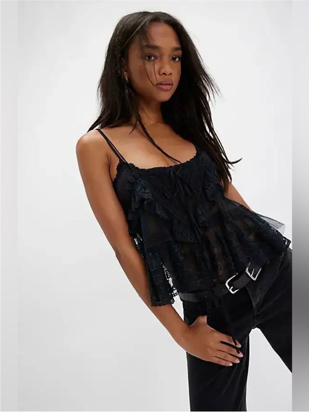 New! FP Free People Sofia Embroidered Lace Tank Sz XL